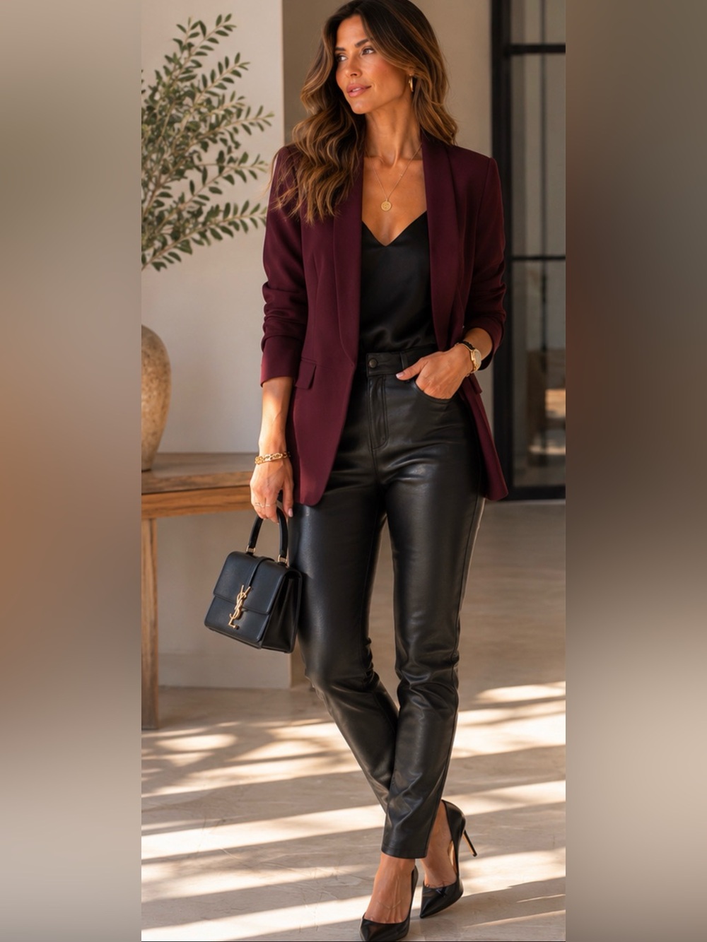 Burgundy Boyfriend blazer | size M